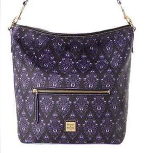 DOONEY & BOURKE DISNEY PARKS HAUNTED MANSION WALLPAPER 20 HOBO BAG PURSE VGUC